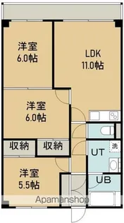 第1シャトウはまなす【3階】の間取り